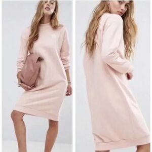 Adidas Women's Pink Sweatshirt Dress Size Medium